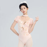Liriel Floral Mesh Sleeve Leotard