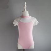 Rosetta Lace Shoulder Short-Sleeve Leotard