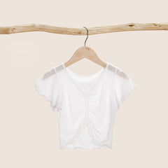 Petalorin Mesh Ruched Practice Blouse