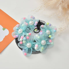 Evorine Floral Pearl Bun Hair Net