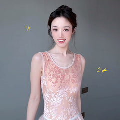 Lielle Flocked Mesh Leotard