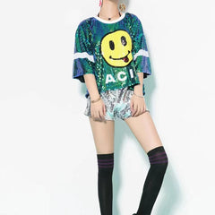 Helvienne Sequin Smile Performance Top