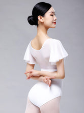 Moonnella Sheer Flutter Sleeve Leotard