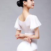 Moonnella Sheer Flutter Sleeve Leotard