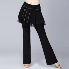 Zavienne High-Waist Skirted Pants