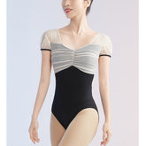 Maribelle Mesh Ruched Short Sleeve Leotard