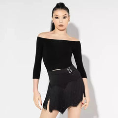 Lily Latin Dance Off-Shoulder Top