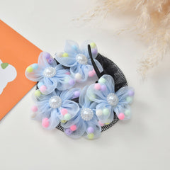 Evorine Floral Pearl Bun Hair Net