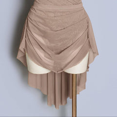 Perlina Layered Mesh Pleated Wrap Skirt
