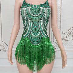 Telavienne Crystal Fringe Bodysuit
