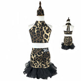 Avena Girls Leopard Halter Dance Set