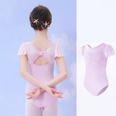 Orelia Mesh Flutter Sleeve Leotard