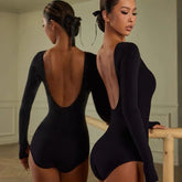 Orvoria Long Sleeve Backless Unitard