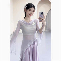 Xaviellea Butterfly Mesh Flow Top