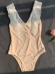 Winslet Lace Collar Sleeveless Leotard