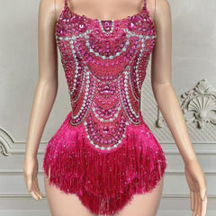 Telavienne Crystal Fringe Bodysuit