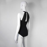 Honora High-Neck Mesh Panel Leotard