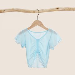 Petalorin Mesh Ruched Practice Blouse