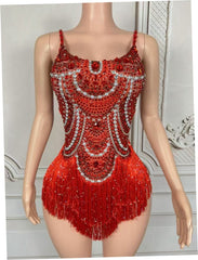 Telavienne Crystal Fringe Bodysuit