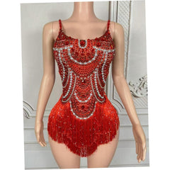 Telavienne Crystal Fringe Bodysuit