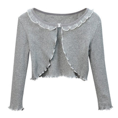 Yexira Ruffle Knit Dance Outerwear