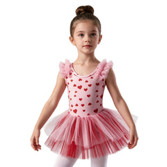 Brelis Heart Print Tutu Dress