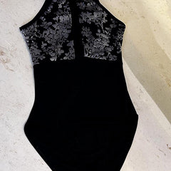 Ivara Halter-Neck Lace Leotard