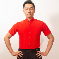Iskander Stand Collar Button Training Top