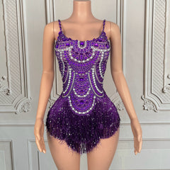 Telavienne Crystal Fringe Bodysuit