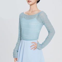 Selavelle Mesh Ruched Warm-Up Top