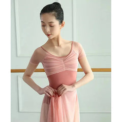 Jada Low-Back Pink Mesh Leotard