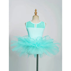 Girls' Sequin Ballet Leotard Dress with Mesh Skirt