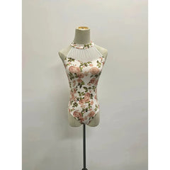 Tallulah Floral High Neck Coverall Leotard