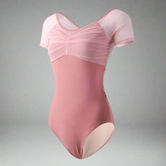 Jada Low-Back Pink Mesh Leotard