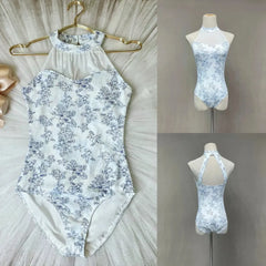 Tallulah Floral High Neck Coverall Leotard