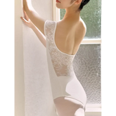 Velvet Burning Flowers Mesh Leotard