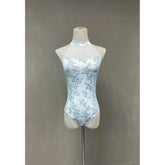 Tallulah Floral High Neck Coverall Leotard