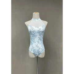 Tallulah Floral High Neck Coverall Leotard