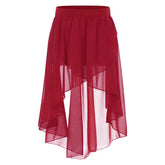 Petalene Chiffon Ballet Side-Dip Wrap Skirt