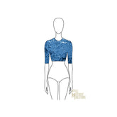 Couture Open Back Half Sleeve Crop Top