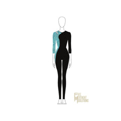 Couture Mid Sleeve Slit Back Unitard