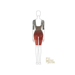 Couture Mid Sleeve Scoop Neck Unitard