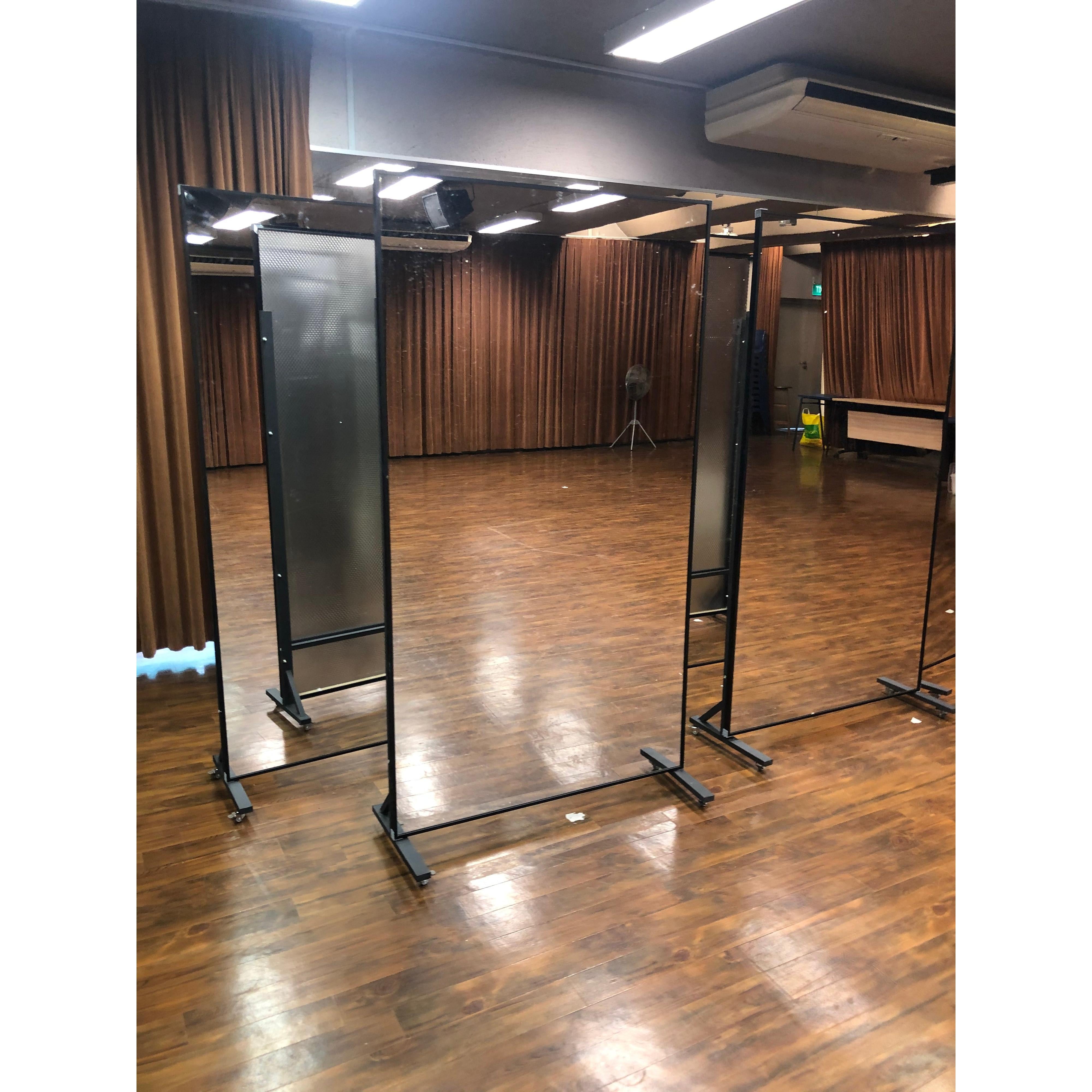 Shatterproof Framed Mirror on Wheels Shatterproof Framed Mirror on Wheels