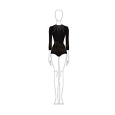 Couture Open Back Long Sleeve Leotard