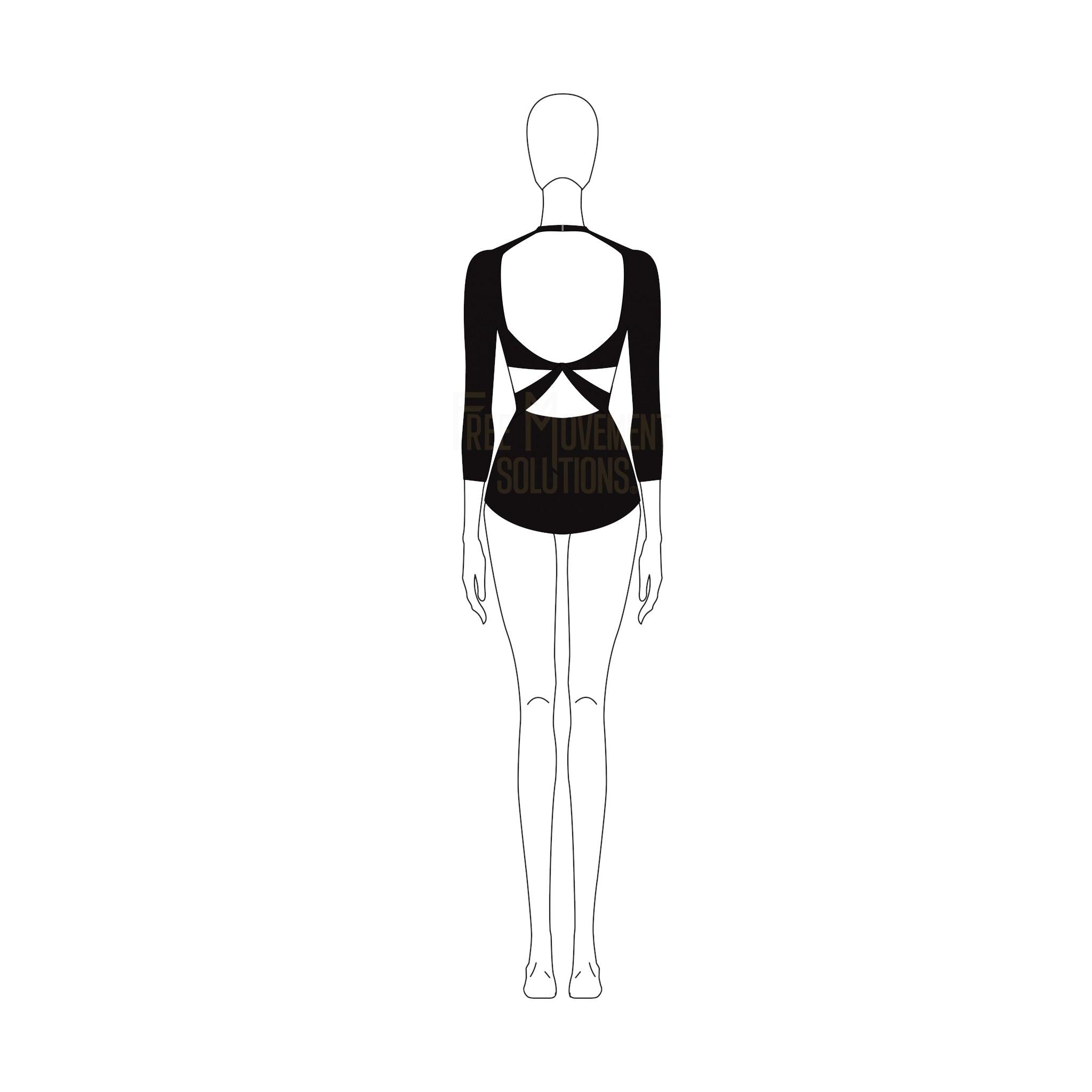 Couture Open Back Long Sleeve Leotard Couture Open Back Long Sleeve Leotard