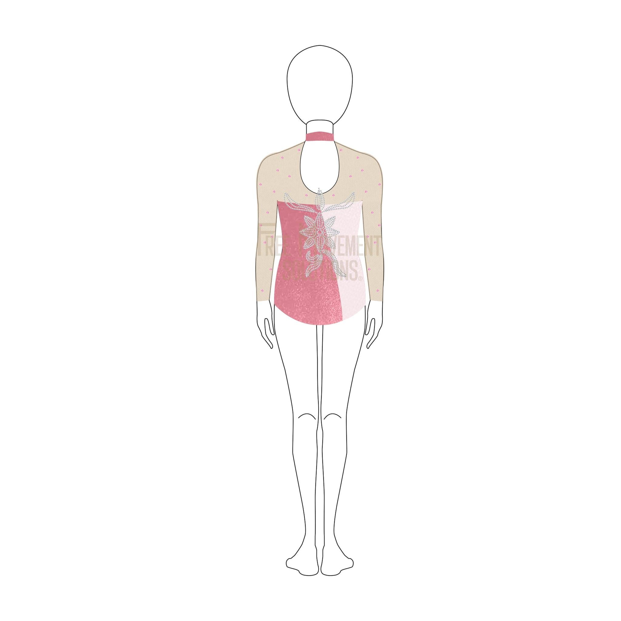 Couture Applique Long Sleeve Leotard Couture Applique Long Sleeve Leotard