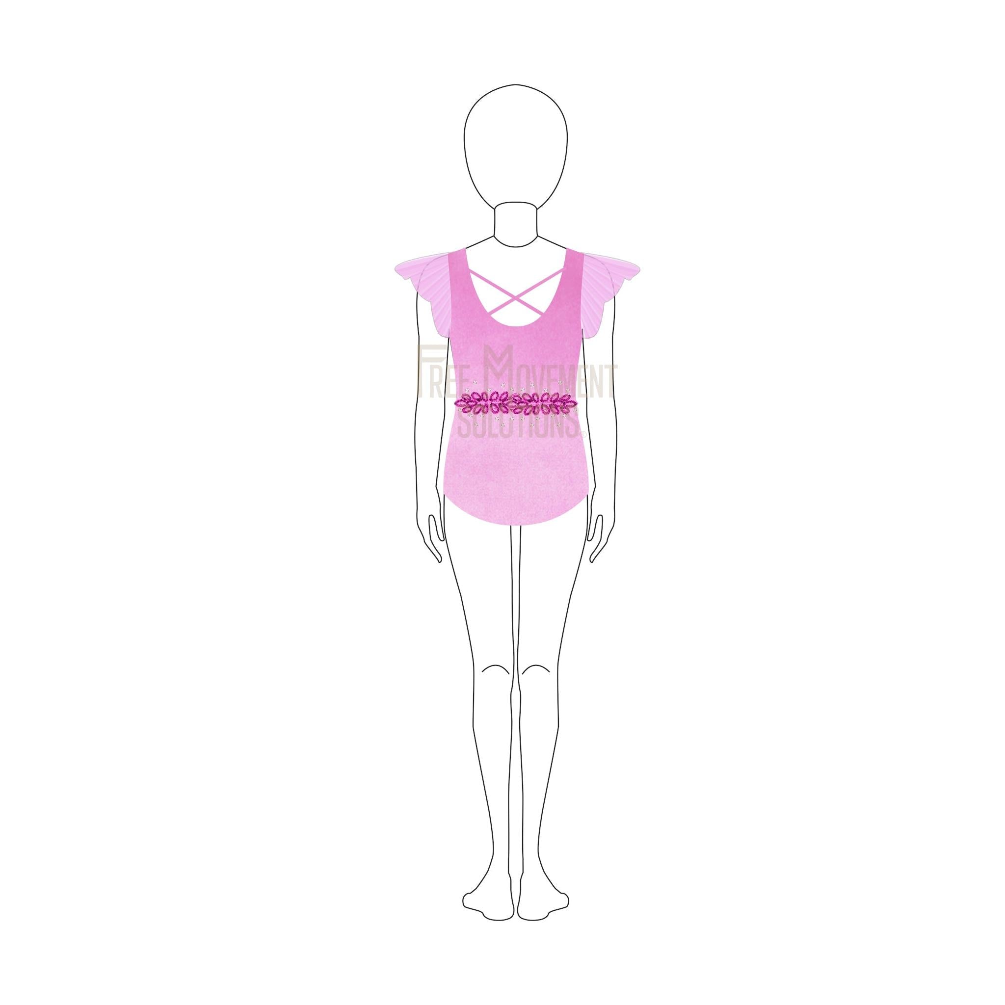Couture Ruffle Sleeved Leotard Couture Ruffle Sleeved Leotard