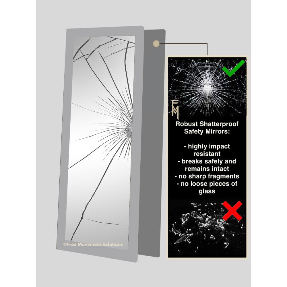 Shatterproof Framed Mirror on Wheels Shatterproof Framed Mirror on Wheels