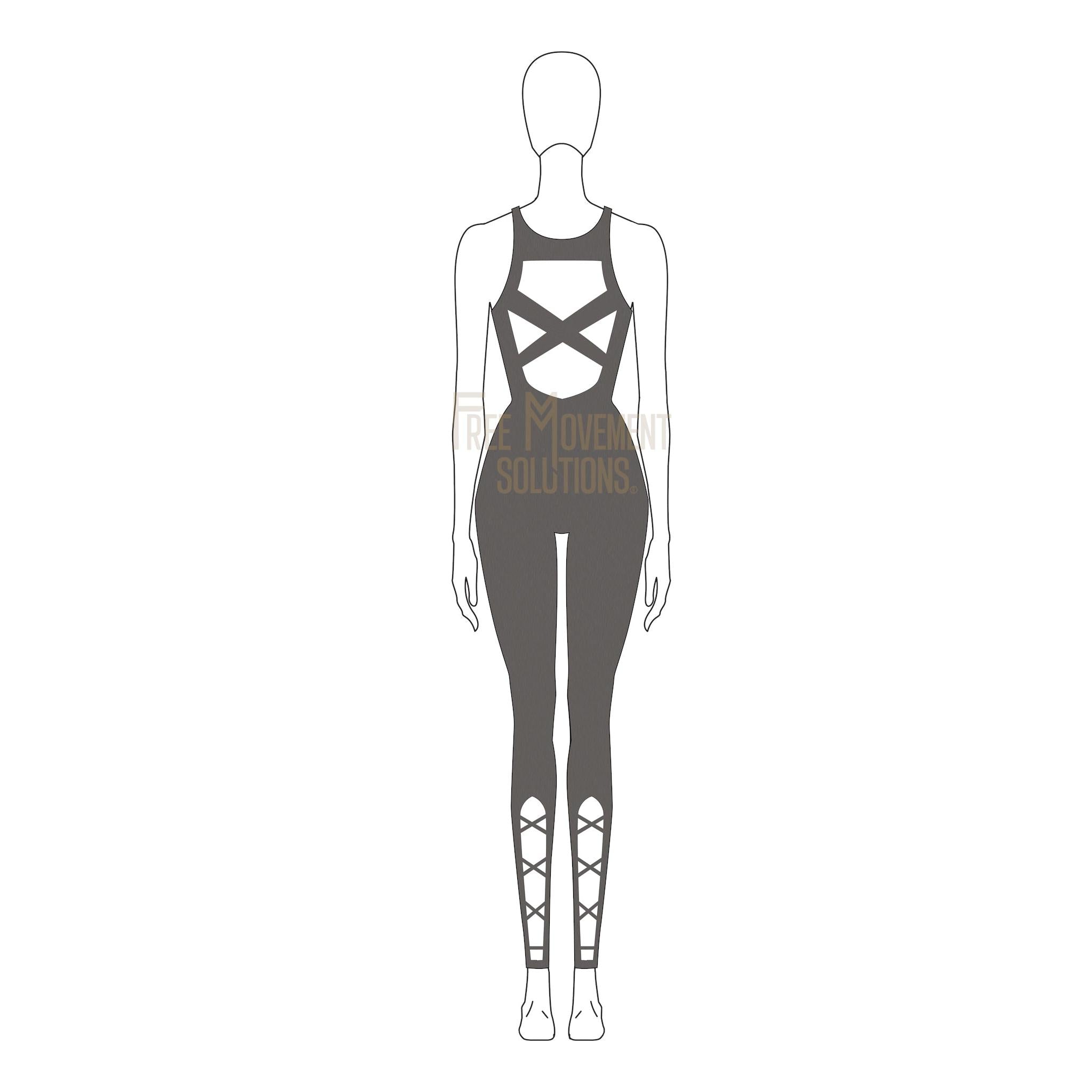 Couture Sleeveless Open Back Unitard Couture Sleeveless Open Back Unitard