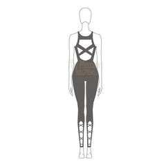 Couture Sleeveless Open Back Unitard